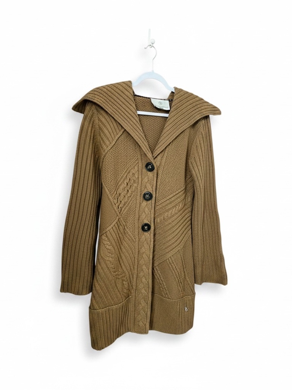 Sonia Bogner Chunky Cable Knit Cardigan Size M